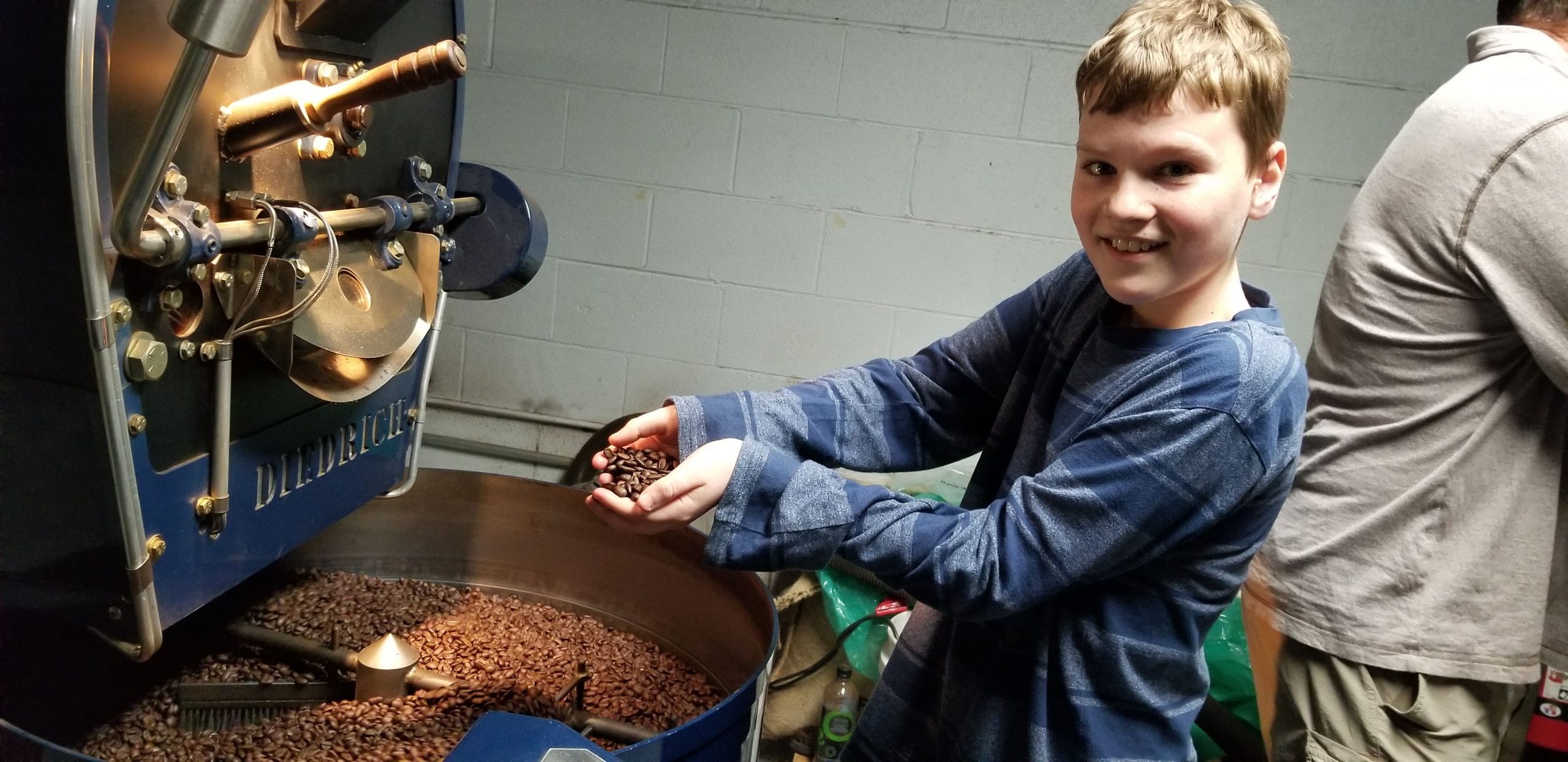 Jeb at the coffee roaster