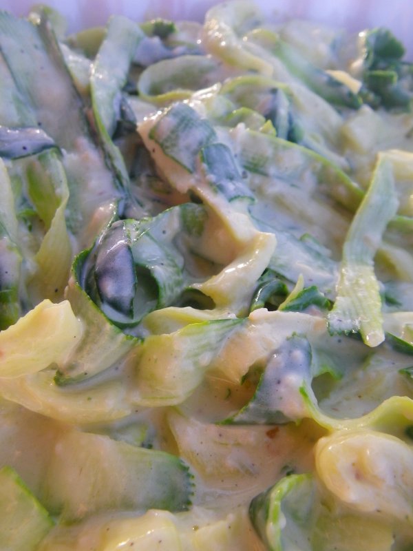 Zucchini Ribbons with Parmesan Sauce