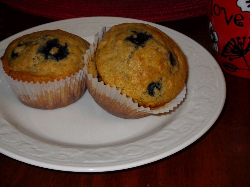 Whole Wheat Blueberry Muffins