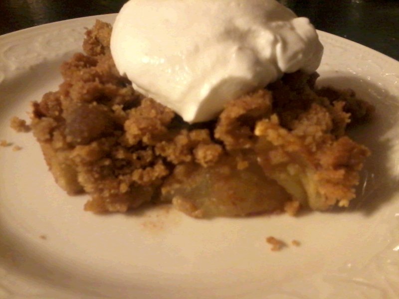 Whole Wheat Brown Sugar Apple Crisp with Cinnamon Whipped Cream