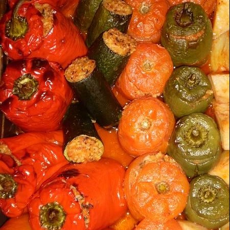 Greek Stuffed Vegetables with Rice (Yemista me Ryzi)