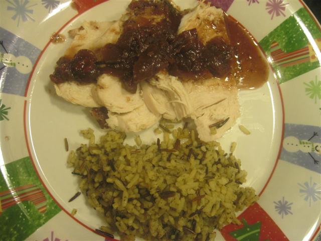Crock Pot Turkey Breast with Cranberry Pomegranate Sauce
